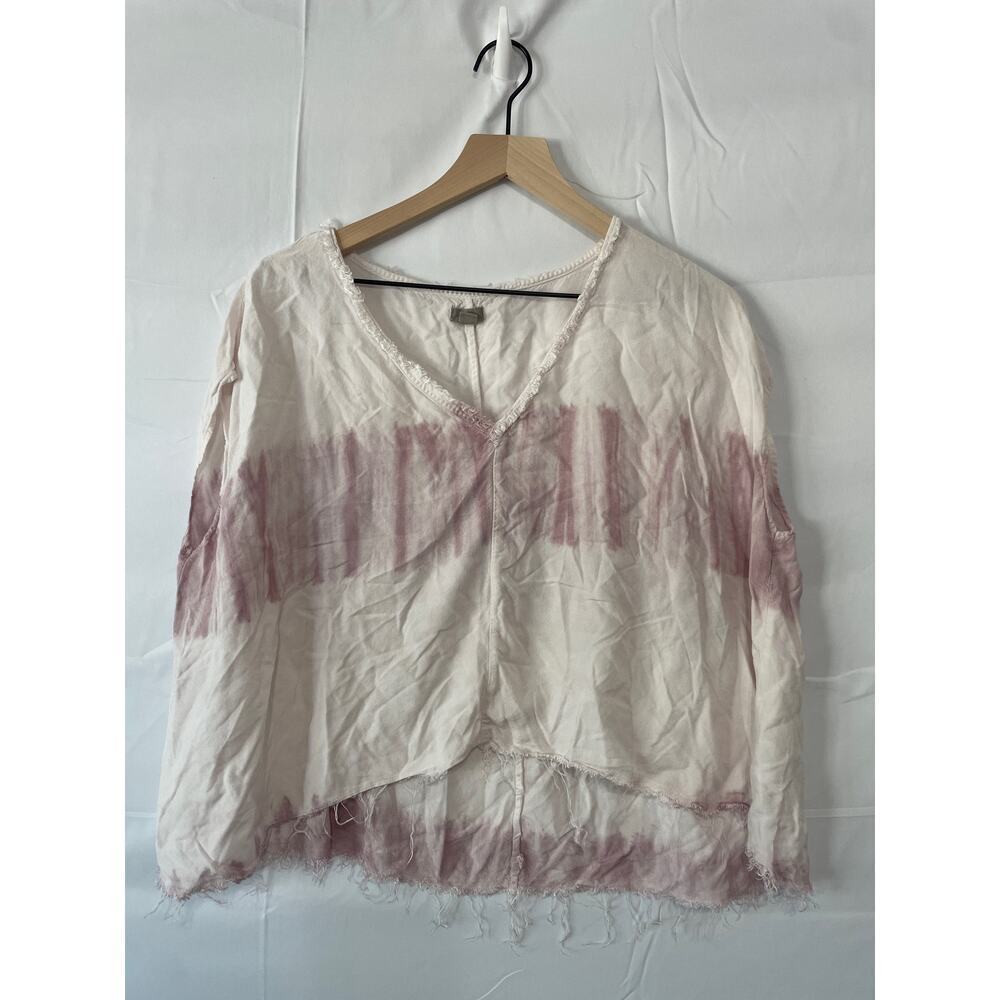 Ecote Tie Dye Ombré Tunic High Low Hem Oversized Lagenlook